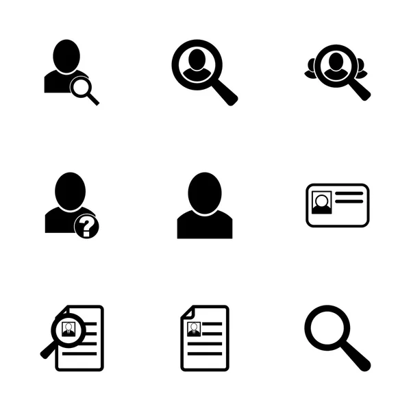 Vector people search icon set — Stock Vector