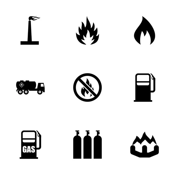 Set de iconos de gas natural vectorial — Archivo Imágenes Vectoriales