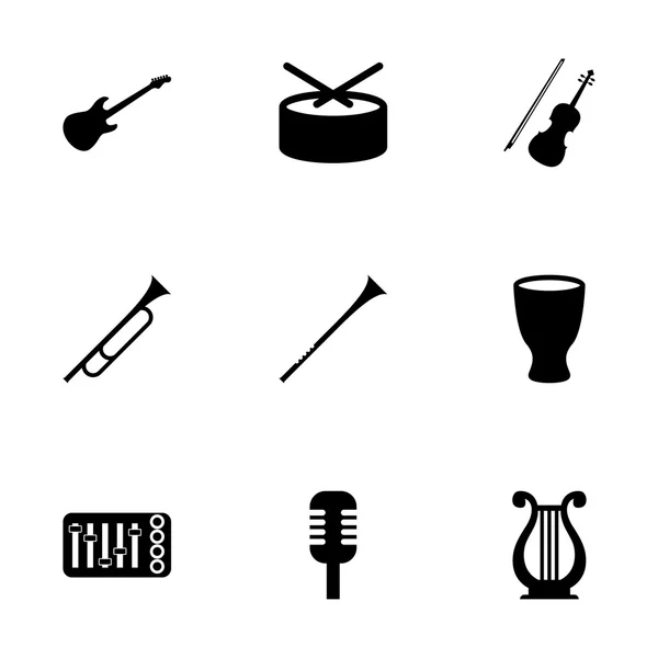 Set de iconos de instrumentos de música vectorial — Vector de stock