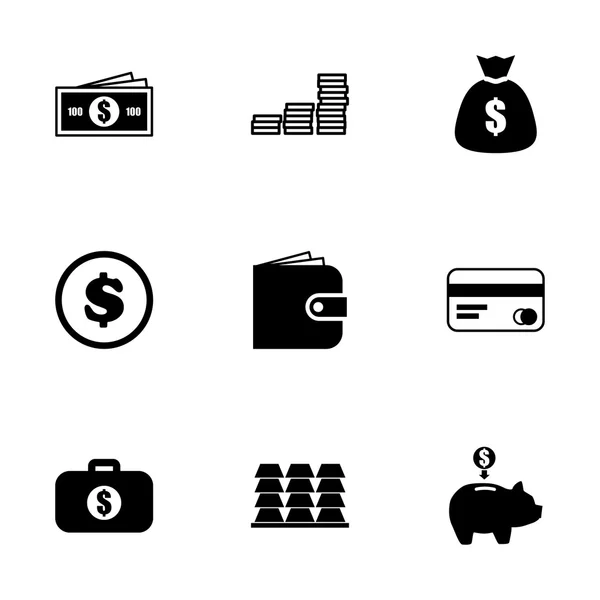 Vector dinero icono conjunto — Vector de stock