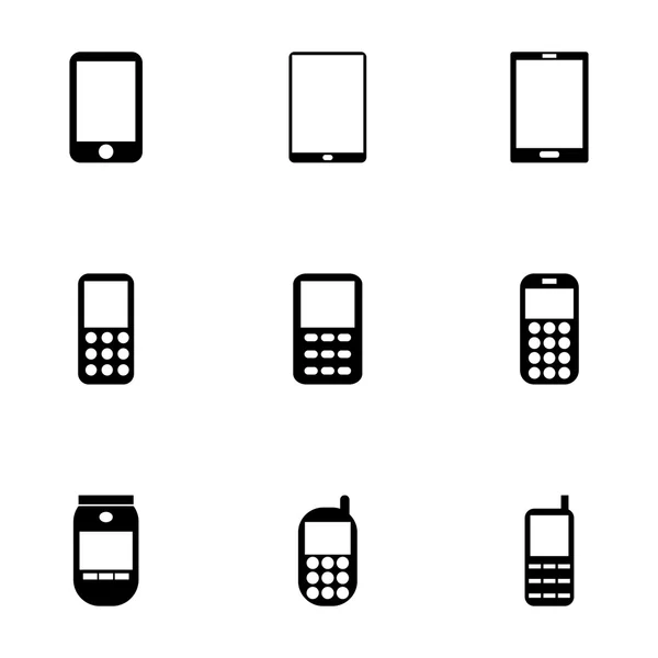 Vector mobiele telefoon pictogrammenset — Stockvector