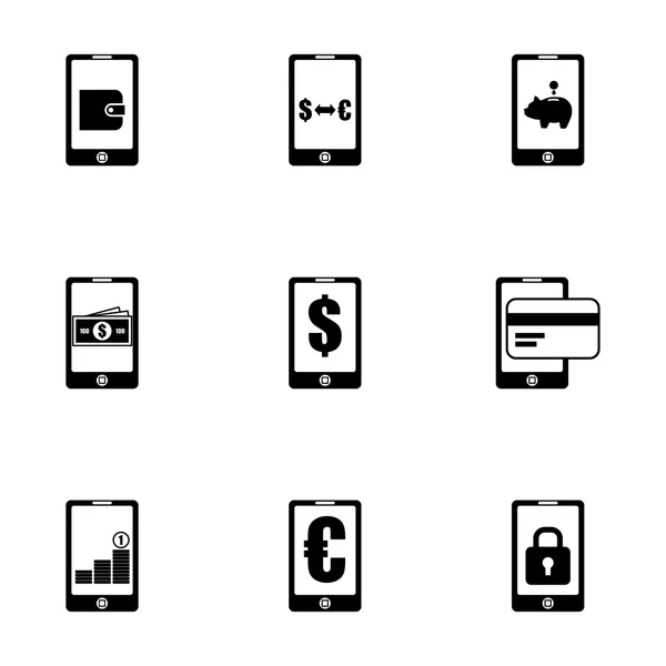 Vektor mobila banktjänster icon set — Stock vektor