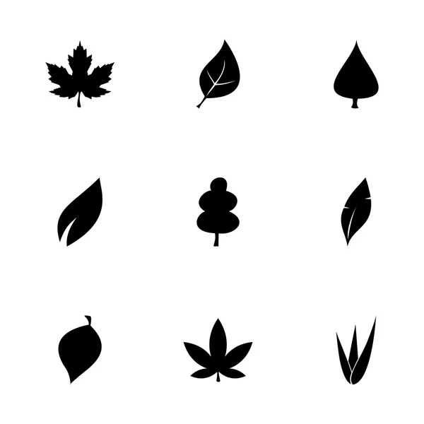 Vector leaf icon set — Stock Vector