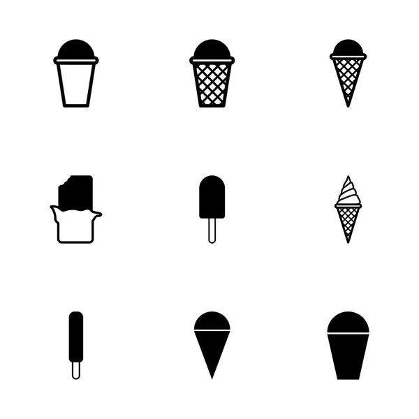 Vector ice cream icon set — Stock Vector