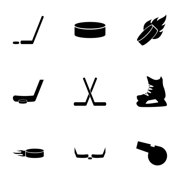Vector hockey icon set — Stock Vector