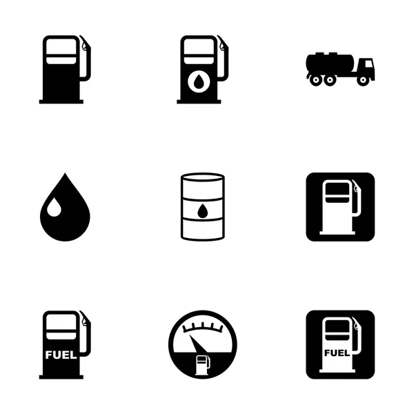 Conjunto de ícones do posto de gasolina vetorial —  Vetores de Stock