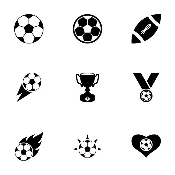 Vector icono de fútbol conjunto — Archivo Imágenes Vectoriales