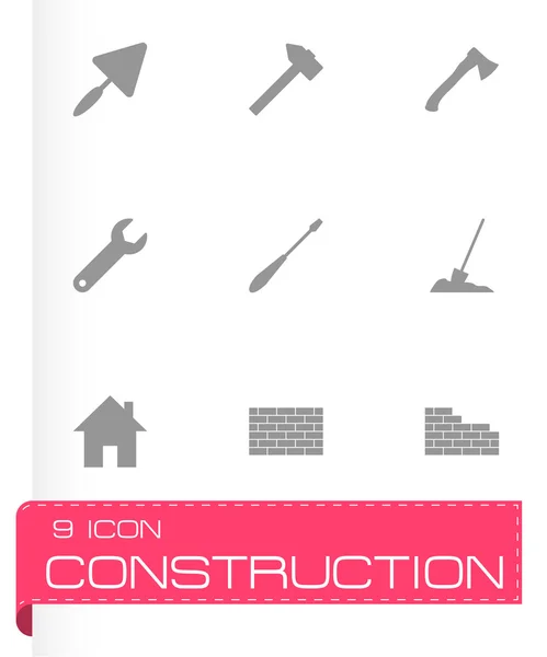 Vector black construction icon set — Stock Vector