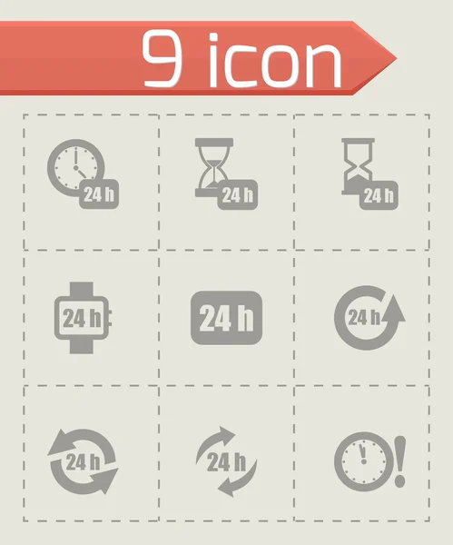 Vector 24 horas icono conjunto — Vector de stock