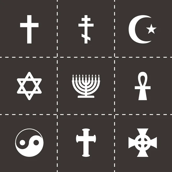 Vector religious symbols icon set — Stock Vector