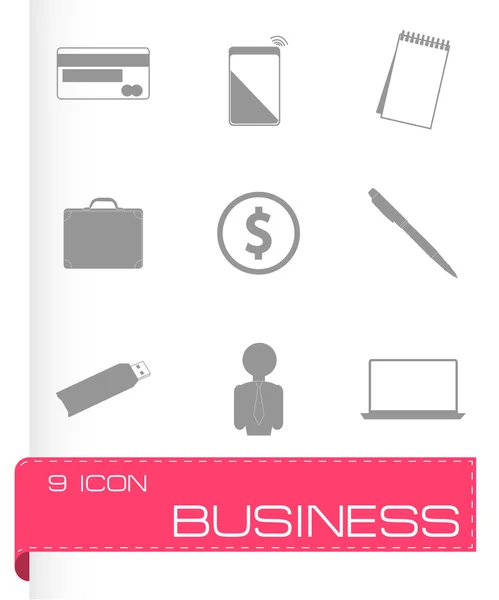 Vector black business icons set — Stock Vector