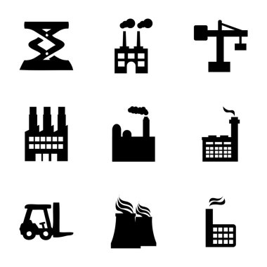 Vektör fabrika Icons set
