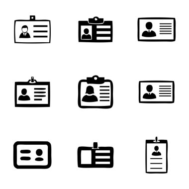 Vektör kimlik kartı Icons set