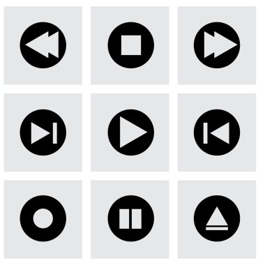 Vektör medya düğmeleri Icons set