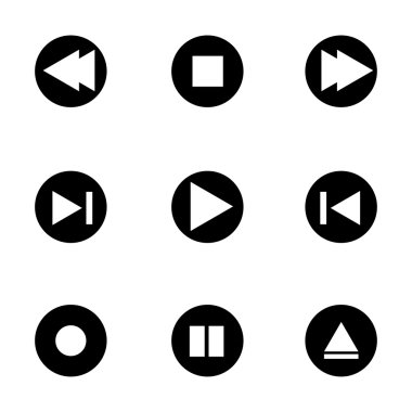 Vektör medya düğmeleri Icons set