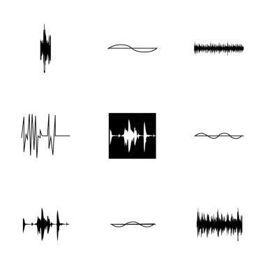 Vector music soundwave icons set clipart