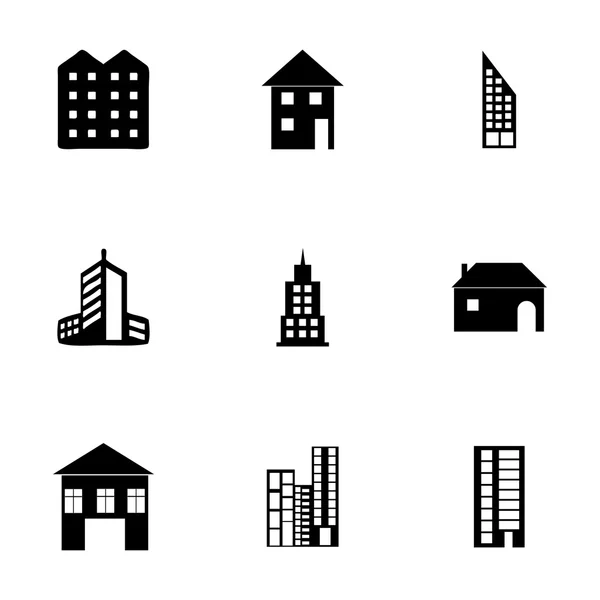 Vektor Gebäude Symbole gesetzt — Stockvektor