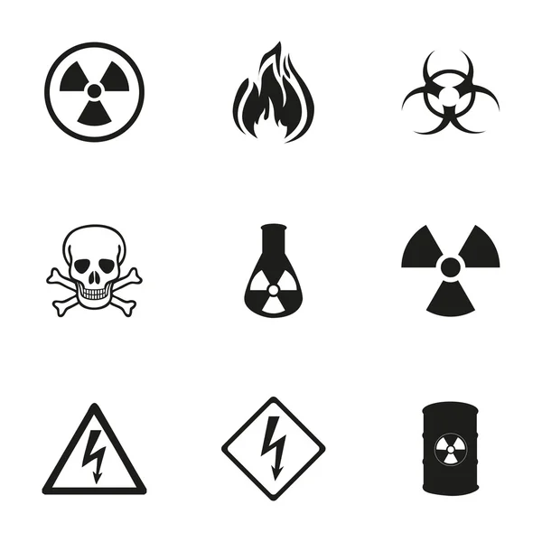 Vector danger icons set — Stock Vector