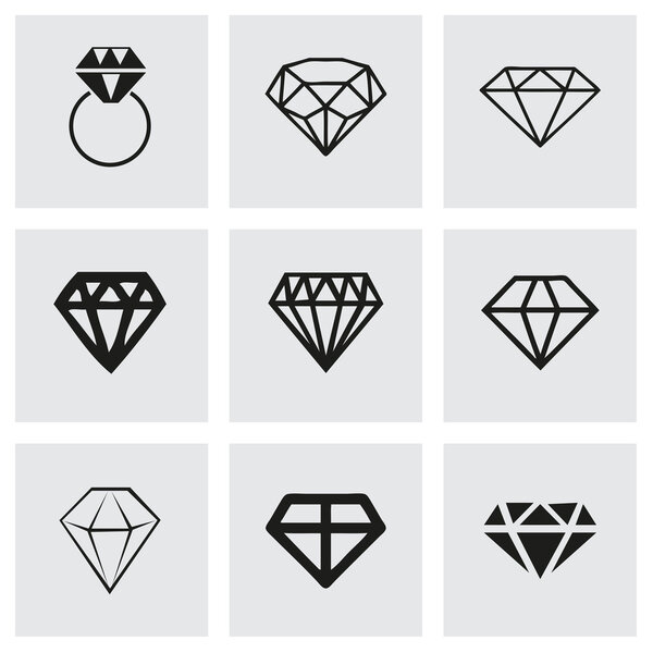 Vector diamond icons set