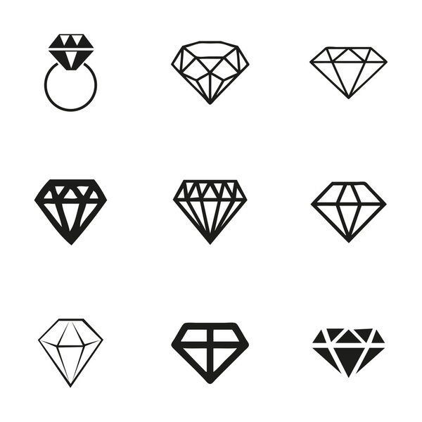 Vector diamond icons set
