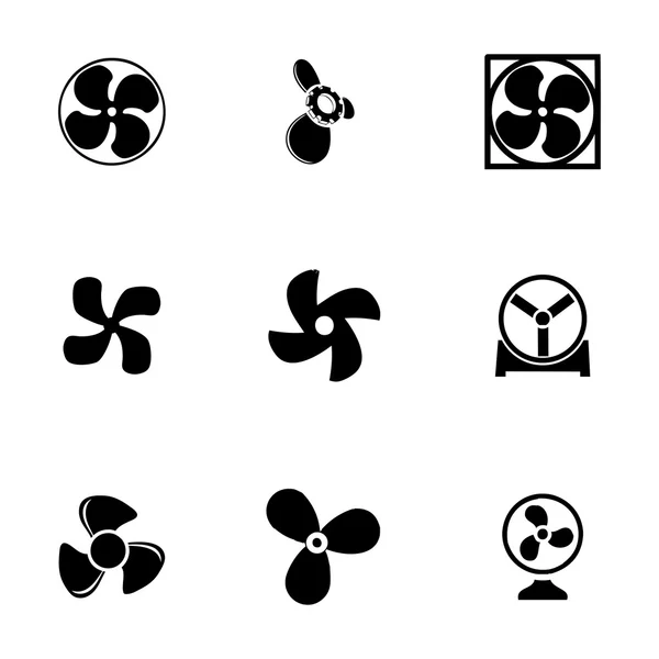 Vector fans and propellers icons set — Stock Vector