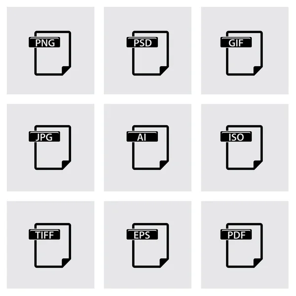 Set icone del tipo di file vettoriale — Vettoriale Stock