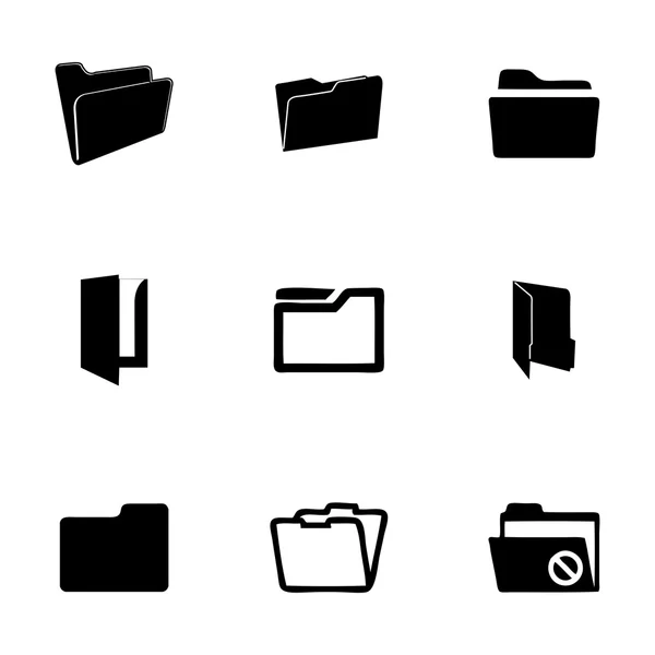 Vector folder icons set — Stock Vector