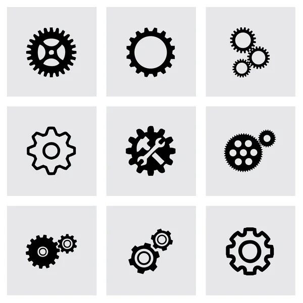 Ensemble d'icônes d'engrenages vectoriels — Image vectorielle