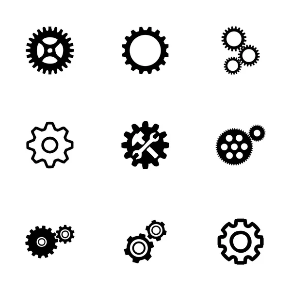 Conjunto de iconos de engranajes vectoriales — Vector de stock