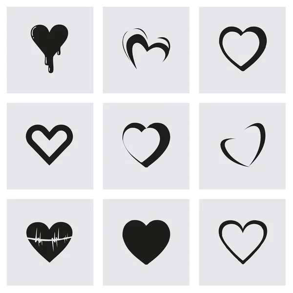 Vector hearts icons set — Stock Vector