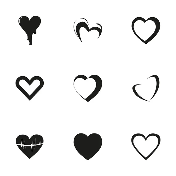 Vector hearts icons set — Stock Vector