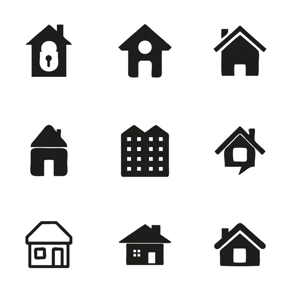 Vector house icons set — Stock Vector