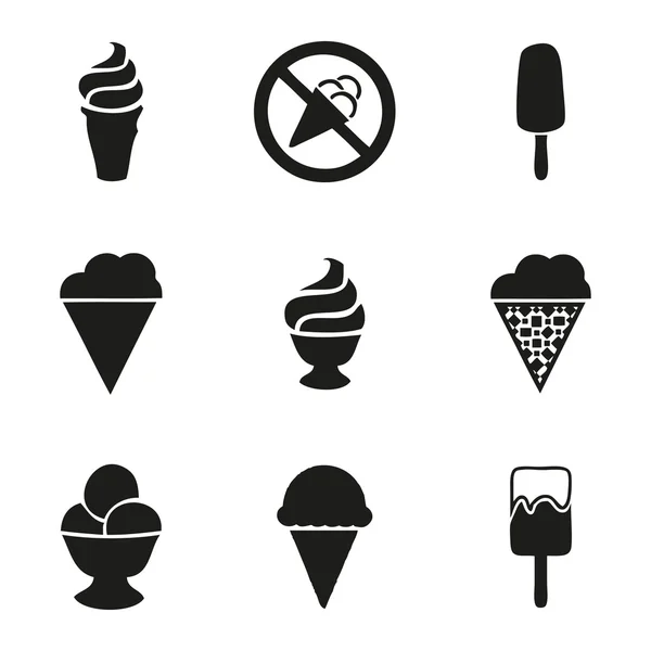 Vector ice cream icons set — Stock Vector