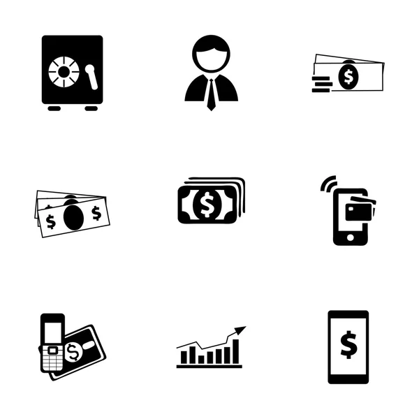 Vector mobile banking icons set — Stock Vector