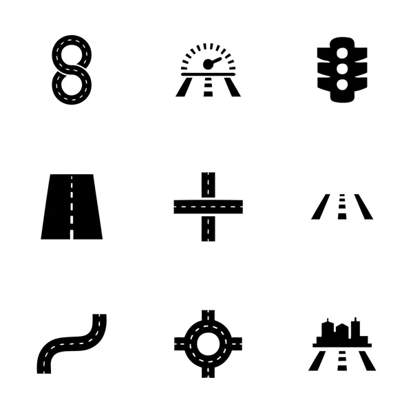 Ensemble d'icônes routières vectorielles — Image vectorielle