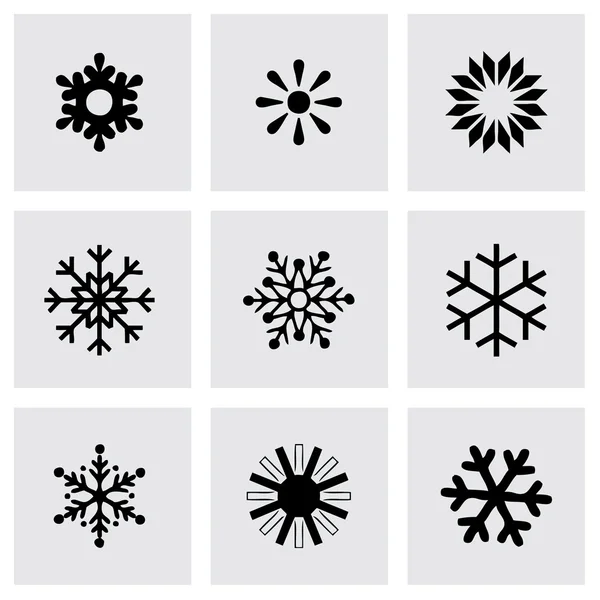 Vector copo de nieve icono conjunto — Vector de stock