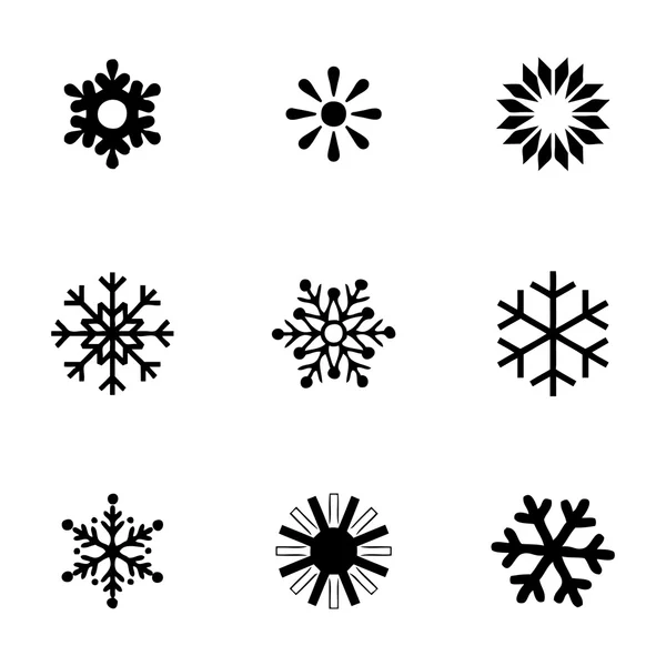 Vektor Schneeflocke Icon Set — Stockvektor