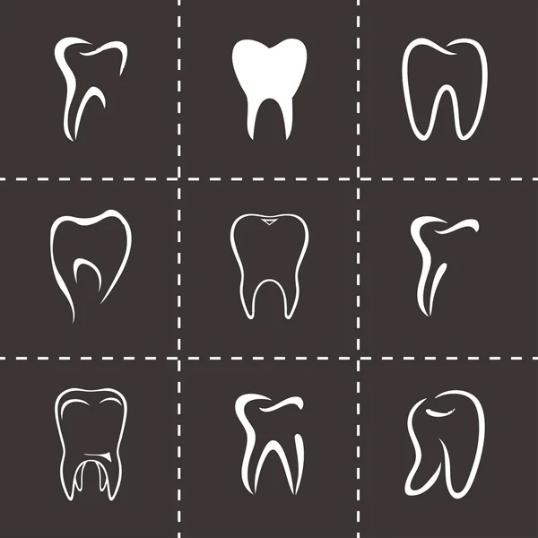 Conjunto de iconos de dientes vectoriales — Vector de stock