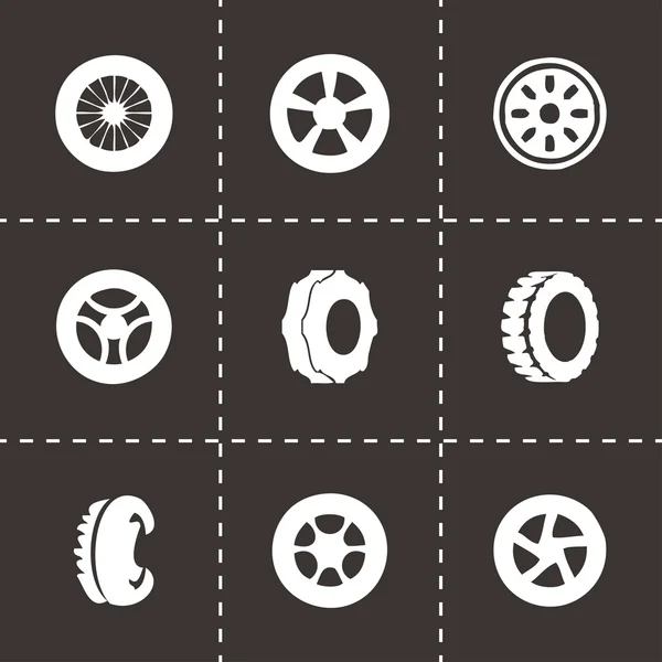 Vector tire icon set — Stock Vector