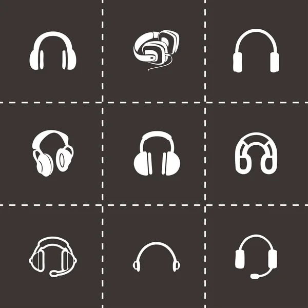 Vetor fone de ouvido conjunto ícone — Vetor de Stock