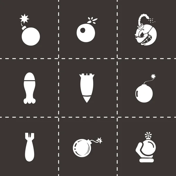 Vector bomb icon set — Stock Vector