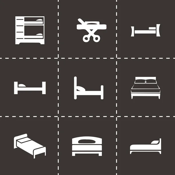 Vector bed icon set — Stock Vector