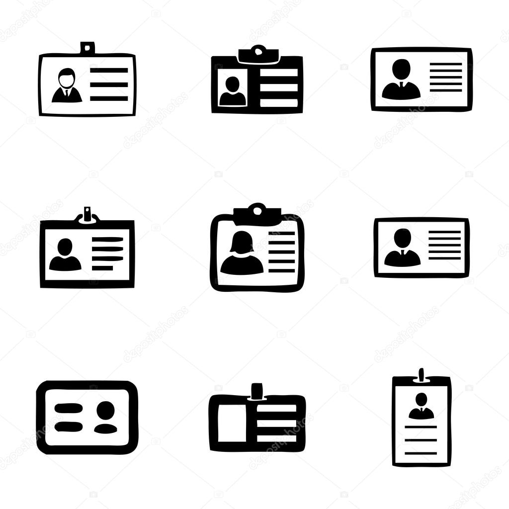 Vector id card icons set