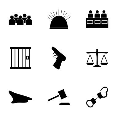 Vektör adalet Icons set