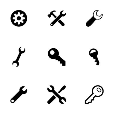 Vektör ayarları Icons set anahtar