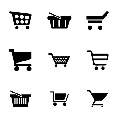 Vektör alışveriş sepeti Icons set
