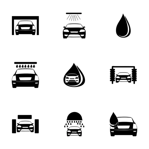 Vektor biltvätt ikoner set — Stock vektor
