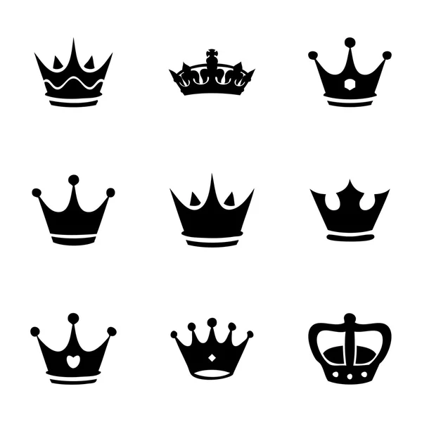 Vector crown icons set — Stock Vector