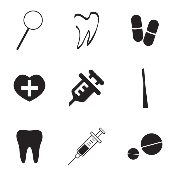 Conjunto de iconos dentales vectores — Archivo Imágenes Vectoriales