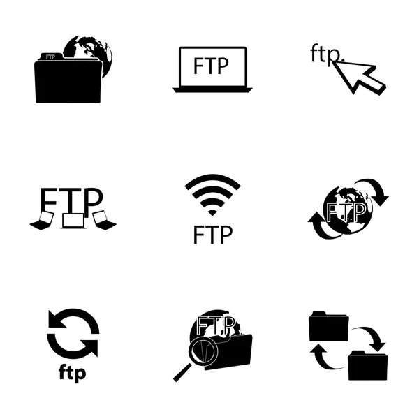 Conjunto de iconos Vector FTP — Archivo Imágenes Vectoriales